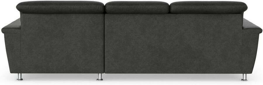 DOMO collection Hoekbank Franzi stiksels op de zitting B7T H: 278x162x80 cm L-model naar keuze met slaapfunctie bedkist en verstelbare hoofdsteun - Foto 4