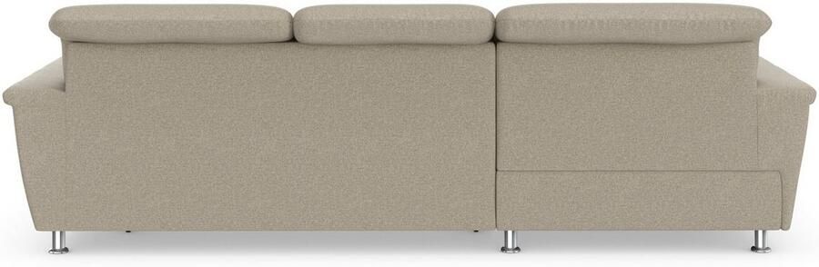 DOMO collection Hoekbank Franzi stiksels op de zitting B7T H: 278x162x80 cm L-model naar keuze met slaapfunctie bedkist en verstelbare hoofdsteun - Foto 7