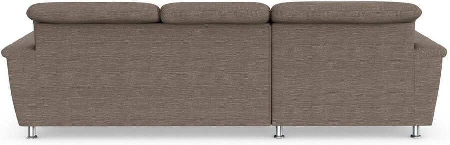 DOMO collection Hoekbank Franzi stiksels op de zitting B7T H: 278x162x80 cm L-model naar keuze met slaapfunctie bedkist en verstelbare hoofdsteun - Foto 5