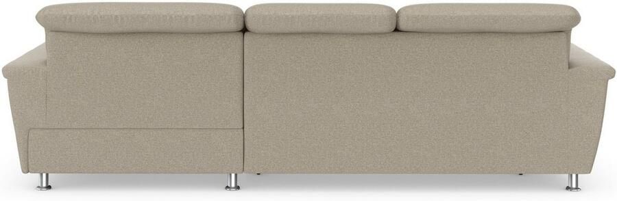 DOMO collection Hoekbank Franzi stiksels op de zitting B7T H: 278x162x80 cm L-model naar keuze met slaapfunctie bedkist en verstelbare hoofdsteun - Foto 7