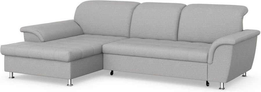 DOMO collection Hoekbank Franzi stiksels op de zitting B7T H: 278x162x80 cm L-model naar keuze met slaapfunctie bedkist en verstelbare hoofdsteun - Foto 6