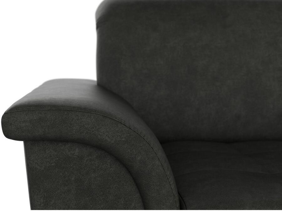 DOMO collection Hoekbank Franzi stiksels op de zitting B7T H: 278x162x80 cm L-model naar keuze met slaapfunctie bedkist en verstelbare hoofdsteun