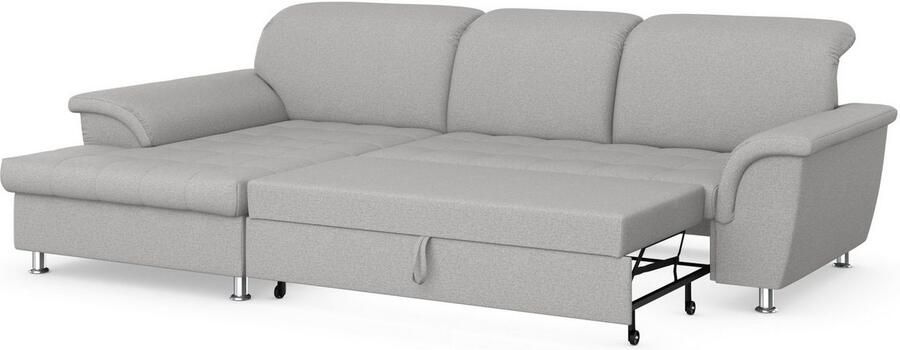 DOMO collection Hoekbank Franzi stiksels op de zitting B7T H: 278x162x80 cm L-model naar keuze met slaapfunctie bedkist en verstelbare hoofdsteun - Foto 5