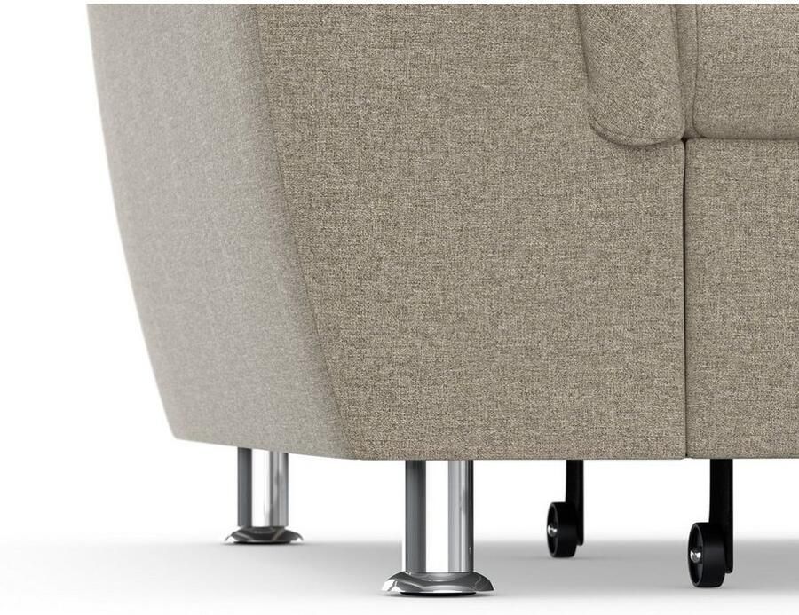 DOMO collection Hoekbank Franzi stiksels op de zitting B7T H: 278x162x80 cm L-model naar keuze met slaapfunctie bedkist en verstelbare hoofdsteun