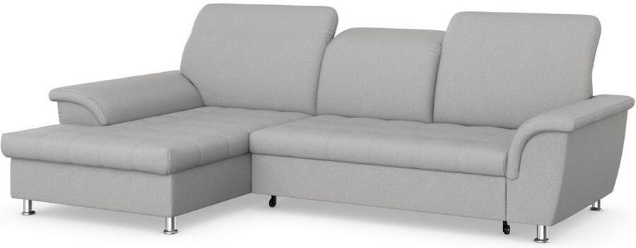 DOMO collection Hoekbank Franzi stiksels op de zitting B7T H: 278x162x80 cm L-model naar keuze met slaapfunctie bedkist en verstelbare hoofdsteun - Foto 4