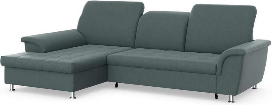 DOMO collection Hoekbank Franzi stiksels op de zitting B7T H: 278x162x80 cm L-model naar keuze met slaapfunctie bedkist en verstelbare hoofdsteun - Foto 5