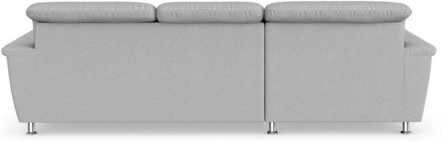 DOMO collection Hoekbank Franzi stiksels op de zitting B7T H: 278x162x80 cm L-model naar keuze met slaapfunctie bedkist en verstelbare hoofdsteun - Foto 4