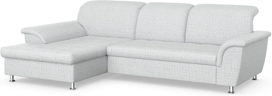 DOMO collection Hoekbank Franzi stiksels op de zitting B7T H: 278x162x80 cm L-model naar keuze met slaapfunctie bedkist en verstelbare hoofdsteun - Foto 3