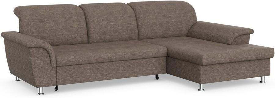 DOMO collection Hoekbank Franzi stiksels op de zitting B7T H: 278x162x80 cm L-model naar keuze met slaapfunctie bedkist en verstelbare hoofdsteun - Foto 6