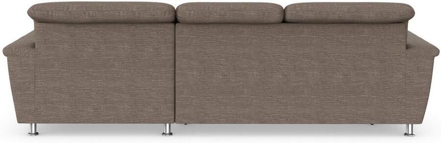 DOMO collection Hoekbank Franzi stiksels op de zitting B7T H: 278x162x80 cm L-model naar keuze met slaapfunctie bedkist en verstelbare hoofdsteun - Foto 6