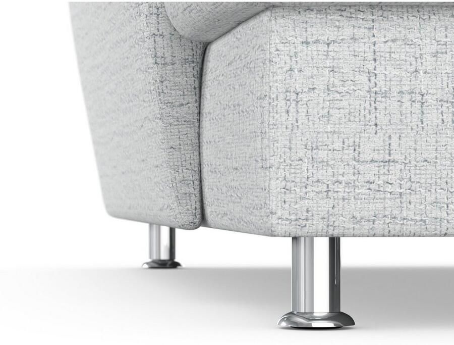 DOMO collection Hoekbank Franzi stiksels op de zitting B7T H: 278x162x80 cm L-model naar keuze met slaapfunctie bedkist en verstelbare hoofdsteun