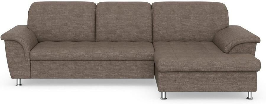 DOMO collection Hoekbank Franzi stiksels op de zitting B7T H: 278x162x80 cm L-model naar keuze met slaapfunctie bedkist en verstelbare hoofdsteun - Foto 3