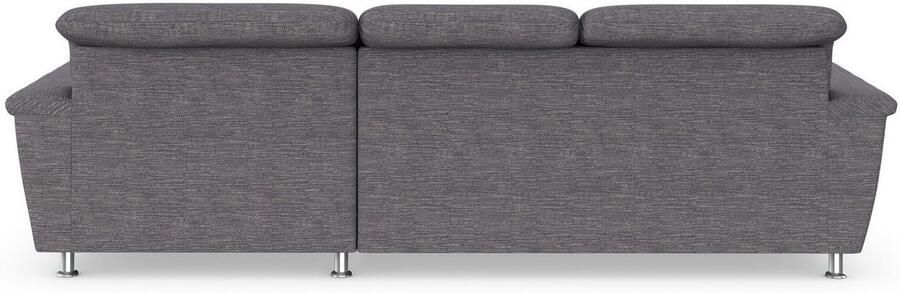 DOMO collection Hoekbank Franzi stiksels op de zitting B7T H: 278x162x80 cm L-model naar keuze met slaapfunctie bedkist en verstelbare hoofdsteun - Foto 4