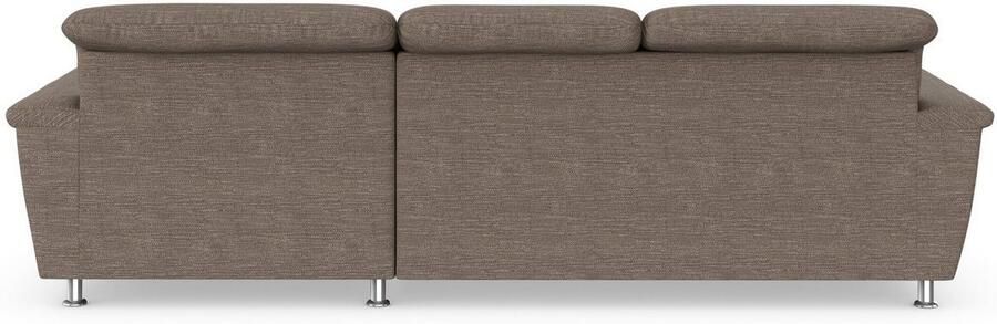 DOMO collection Hoekbank Franzi stiksels op de zitting B7T H: 278x162x80 cm L-model naar keuze met slaapfunctie bedkist en verstelbare hoofdsteun - Foto 5