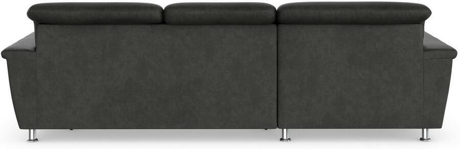 DOMO collection Hoekbank Franzi stiksels op de zitting B7T H: 278x162x80 cm L-model naar keuze met slaapfunctie bedkist en verstelbare hoofdsteun - Foto 6