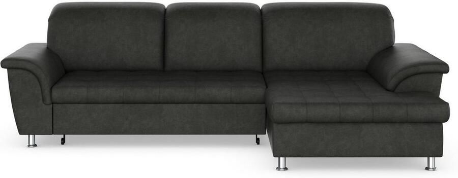 DOMO collection Hoekbank Franzi stiksels op de zitting B7T H: 278x162x80 cm L-model naar keuze met slaapfunctie bedkist en verstelbare hoofdsteun - Foto 5