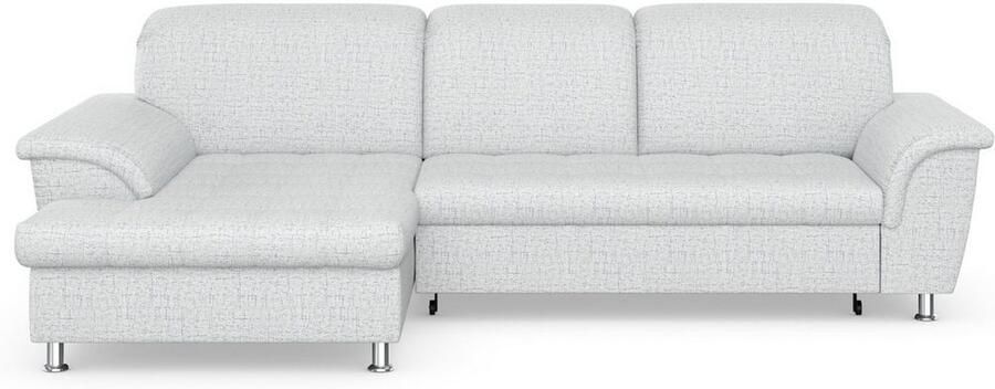 DOMO collection Hoekbank Franzi stiksels op de zitting B7T H: 278x162x80 cm L-model naar keuze met slaapfunctie bedkist en verstelbare hoofdsteun - Foto 5