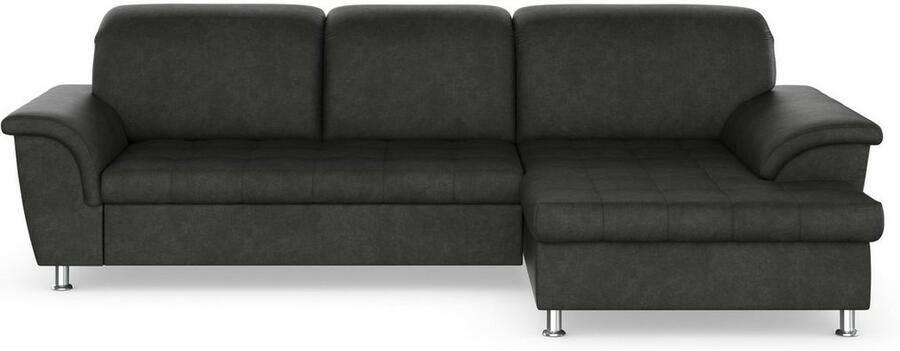 DOMO collection Hoekbank Franzi stiksels op de zitting B7T H: 278x162x80 cm L-model naar keuze met slaapfunctie bedkist en verstelbare hoofdsteun - Foto 4