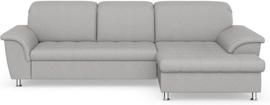 DOMO collection Hoekbank Franzi stiksels op de zitting B7T H: 278x162x80 cm L-model naar keuze met slaapfunctie bedkist en verstelbare hoofdsteun - Foto 5