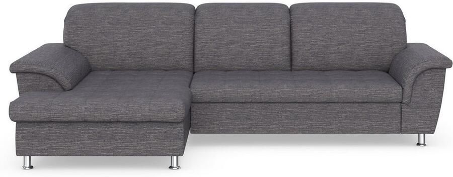 DOMO collection Hoekbank Franzi stiksels op de zitting B7T H: 278x162x80 cm L-model naar keuze met slaapfunctie bedkist en verstelbare hoofdsteun - Foto 5