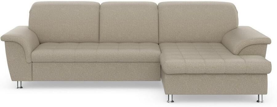 DOMO collection Hoekbank Franzi stiksels op de zitting B7T H: 278x162x80 cm L-model naar keuze met slaapfunctie bedkist en verstelbare hoofdsteun - Foto 5