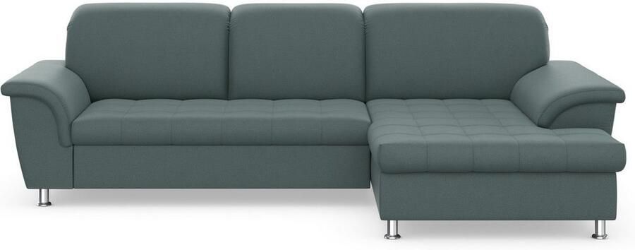 DOMO collection Hoekbank Franzi stiksels op de zitting B7T H: 278x162x80 cm L-model naar keuze met slaapfunctie bedkist en verstelbare hoofdsteun - Foto 5