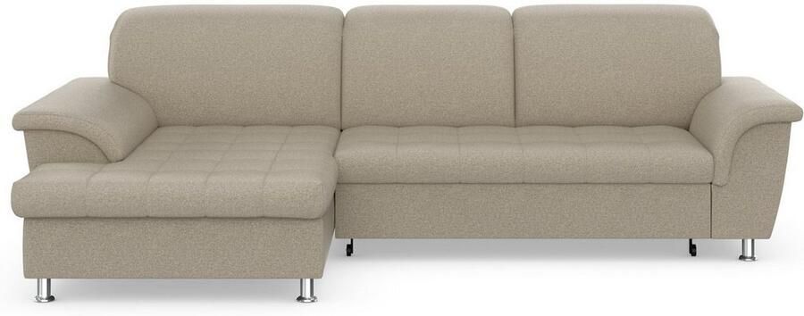 DOMO collection Hoekbank Franzi stiksels op de zitting B7T H: 278x162x80 cm L-model naar keuze met slaapfunctie bedkist en verstelbare hoofdsteun - Foto 6
