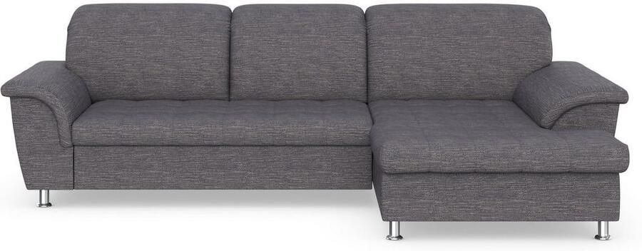 DOMO collection Hoekbank Franzi stiksels op de zitting B7T H: 278x162x80 cm L-model naar keuze met slaapfunctie bedkist en verstelbare hoofdsteun - Foto 4