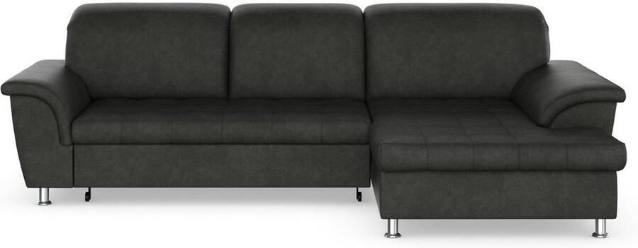 DOMO collection Hoekbank Franzi stiksels op de zitting B7T H: 278x162x80 cm L-model naar keuze met slaapfunctie bedkist en verstelbare hoofdsteun - Foto 7
