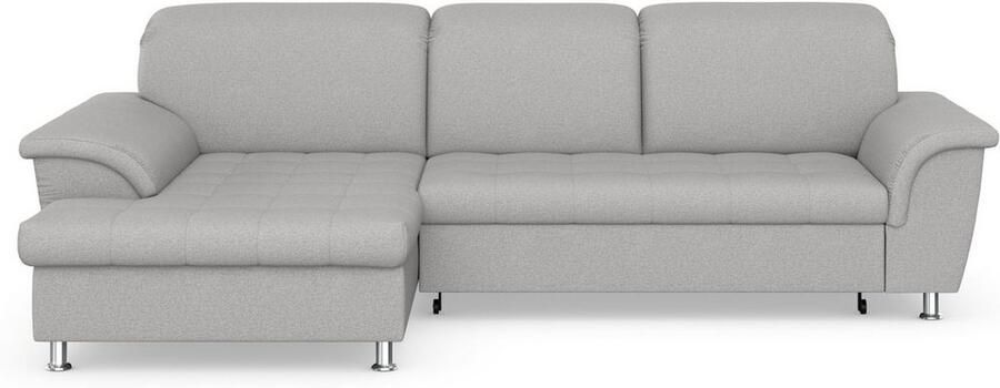 DOMO collection Hoekbank Franzi stiksels op de zitting B7T H: 278x162x80 cm L-model naar keuze met slaapfunctie bedkist en verstelbare hoofdsteun - Foto 7