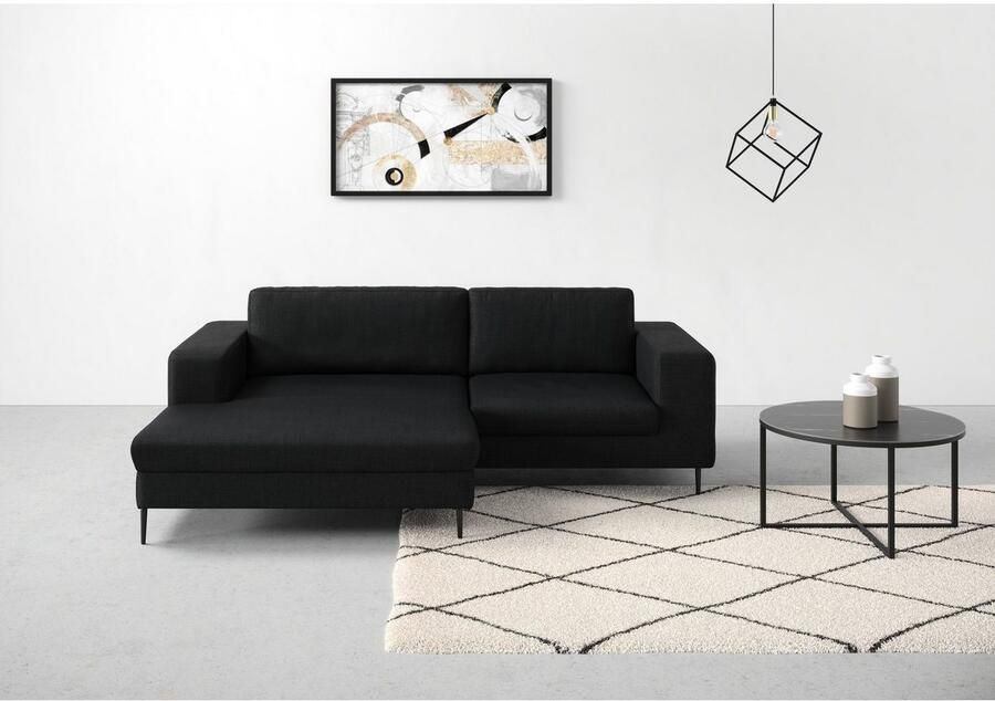 DOMO collection Hoekbank Modica compact en elegant breedte 244 L-vorm moderne uitstraling met extra brede chaise longue ook in corduroy - Foto 3
