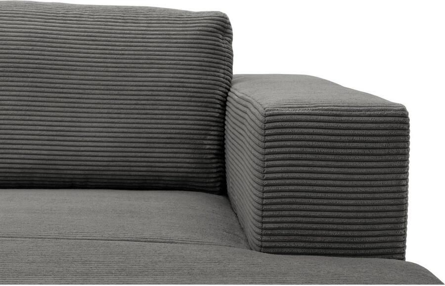 DOMO collection Hoekbank Modica compact en elegant breedte 244 L-vorm moderne uitstraling met extra brede chaise longue ook in corduroy - Foto 2