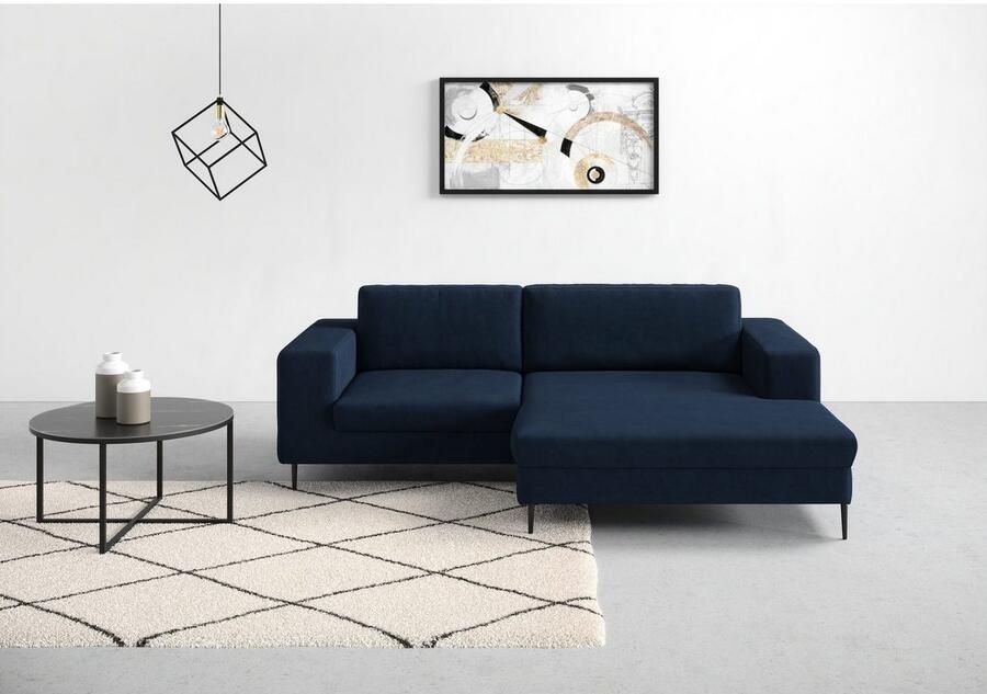 DOMO collection Hoekbank Modica compact en elegant breedte 244 L-vorm moderne uitstraling met extra brede chaise longue ook in corduroy - Foto 3