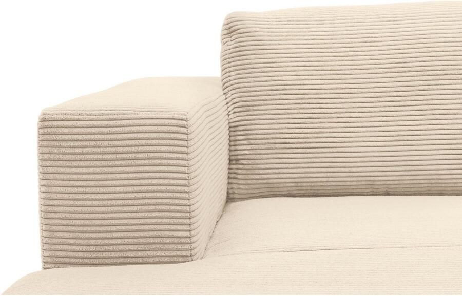 DOMO collection Hoekbank Modica compact en elegant breedte 244 L-vorm moderne uitstraling met extra brede chaise longue ook in corduroy - Foto 2