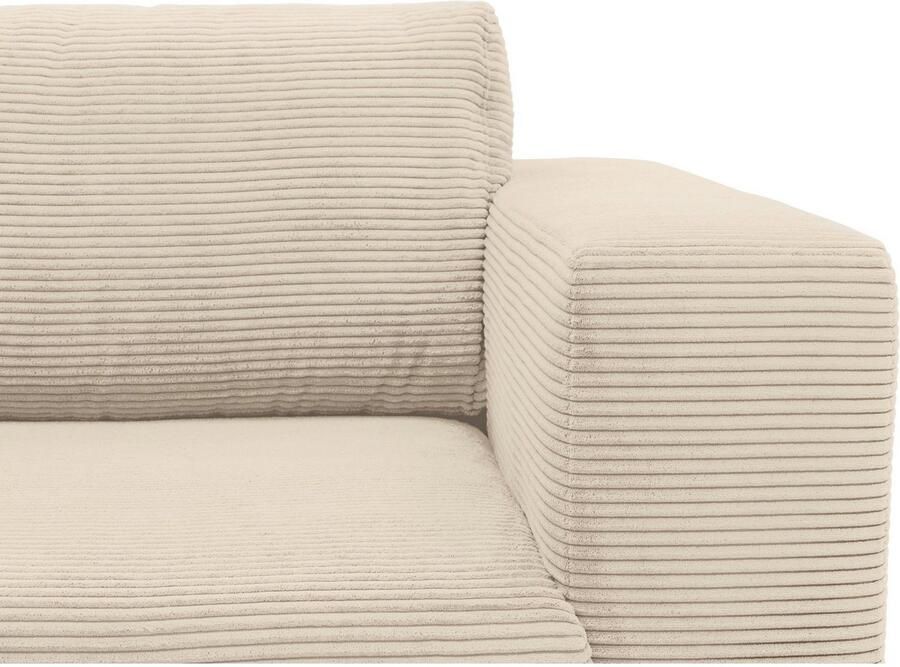 DOMO collection Hoekbank Modica compact en elegant breedte 244 L-vorm moderne uitstraling met extra brede chaise longue ook in corduroy