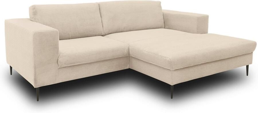 DOMO collection Hoekbank Modica compact en elegant breedte 244 L-vorm moderne uitstraling met extra brede chaise longue ook in corduroy - Foto 4