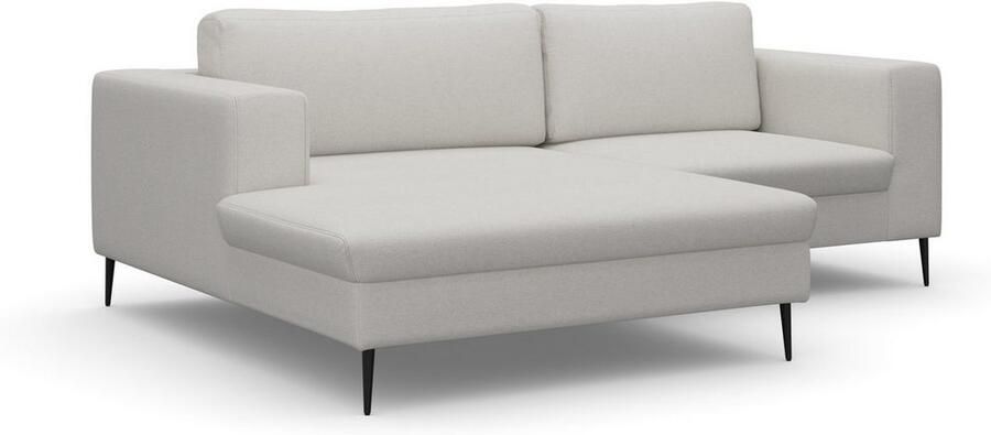 DOMO collection Hoekbank Modica compact en elegant breedte 244 L-vorm moderne uitstraling met extra brede chaise longue ook in corduroy - Foto 4