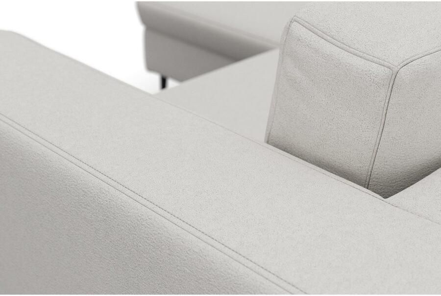 DOMO collection Hoekbank Modica compact en elegant breedte 244 L-vorm moderne uitstraling met extra brede chaise longue ook in corduroy - Foto 3