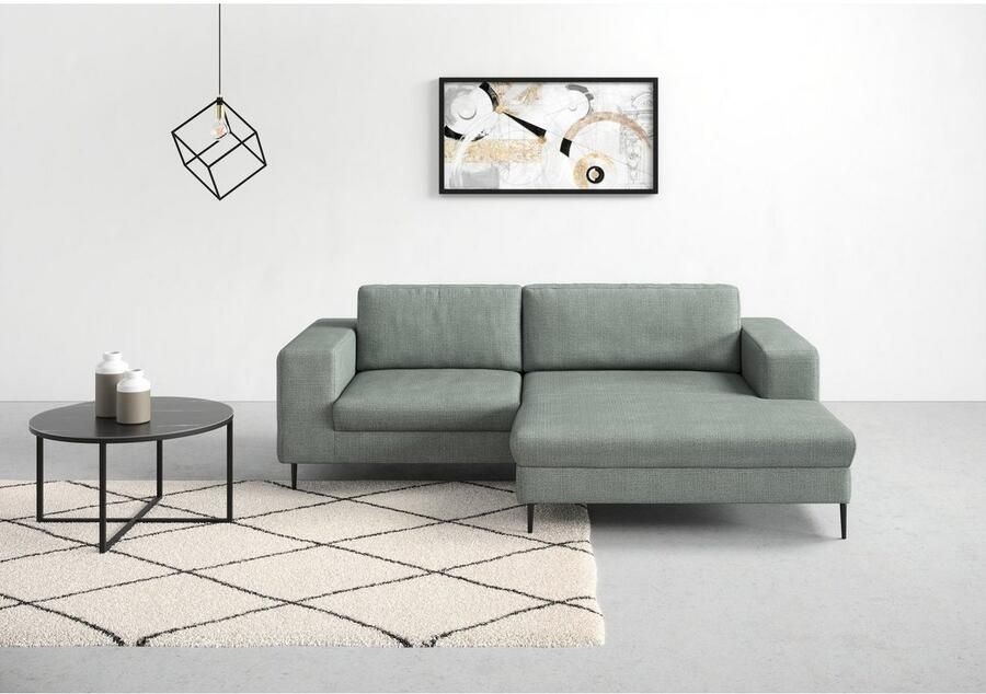 DOMO collection Hoekbank Modica compact en elegant breedte 244 L-vorm moderne uitstraling met extra brede chaise longue ook in corduroy - Foto 3