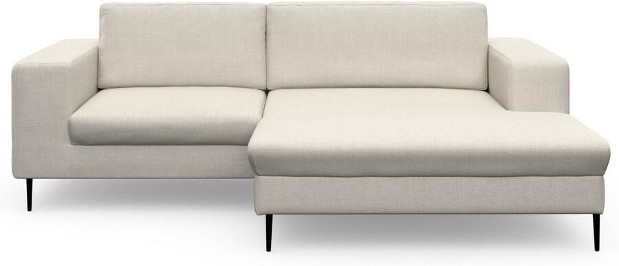 DOMO collection Hoekbank Modica compact en elegant breedte 244 L-vorm moderne uitstraling met extra brede chaise longue ook in corduroy - Foto 5