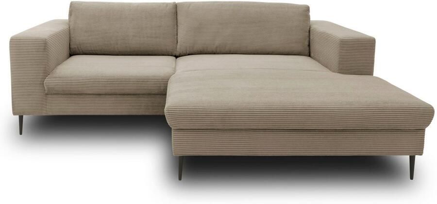 DOMO collection Hoekbank Modica compact en elegant breedte 244 L-vorm moderne uitstraling met extra brede chaise longue ook in corduroy - Foto 5