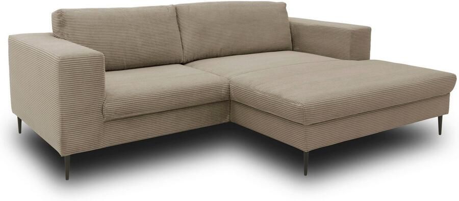 DOMO collection Hoekbank Modica compact en elegant breedte 244 L-vorm moderne uitstraling met extra brede chaise longue ook in corduroy - Foto 6