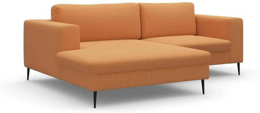 DOMO collection Hoekbank Modica compact en elegant breedte 244 L-vorm moderne uitstraling met extra brede chaise longue ook in corduroy - Foto 4