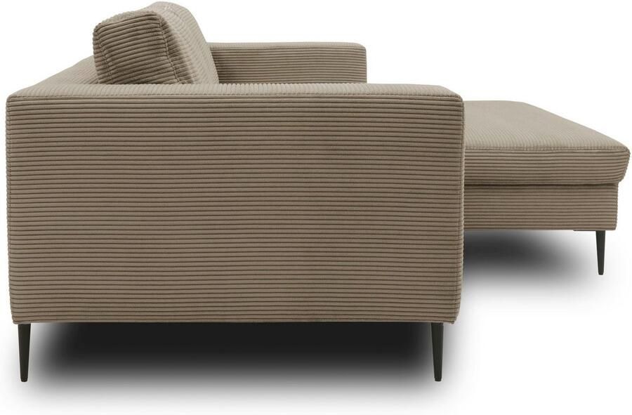 DOMO collection Hoekbank Modica compact en elegant breedte 244 L-vorm moderne uitstraling met extra brede chaise longue ook in corduroy - Foto 2