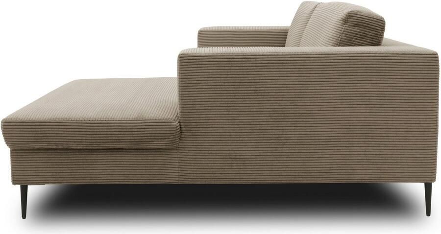 DOMO collection Hoekbank Modica compact en elegant breedte 244 L-vorm moderne uitstraling met extra brede chaise longue ook in corduroy - Foto 4