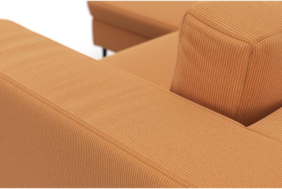 DOMO collection Hoekbank Modica compact en elegant breedte 244 L-vorm moderne uitstraling met extra brede chaise longue ook in corduroy - Foto 3