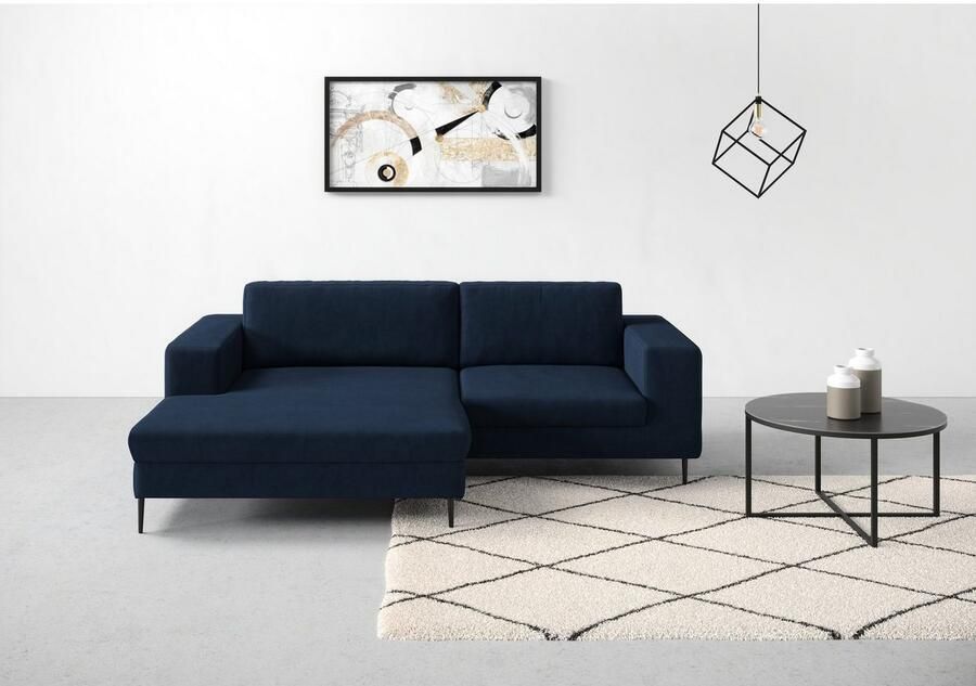 DOMO collection Hoekbank Modica compact en elegant breedte 244 L-vorm moderne uitstraling met extra brede chaise longue ook in corduroy - Foto 3
