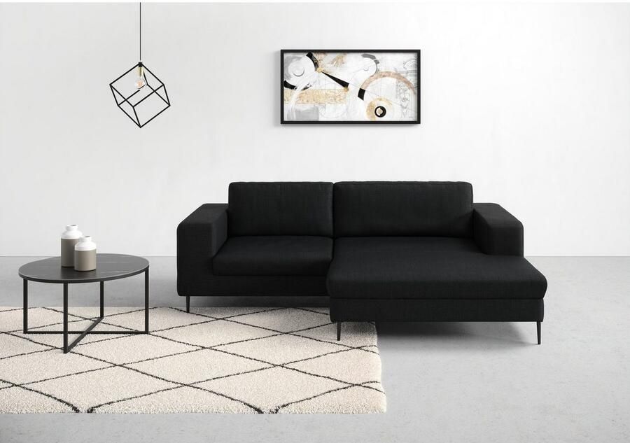 DOMO collection Hoekbank Modica compact en elegant breedte 244 L-vorm moderne uitstraling met extra brede chaise longue ook in corduroy - Foto 3