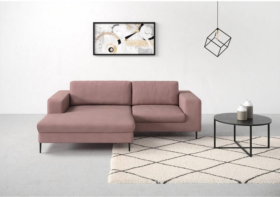 DOMO collection Hoekbank Modica compact en elegant breedte 244 L-vorm moderne uitstraling met extra brede chaise longue ook in corduroy - Foto 3