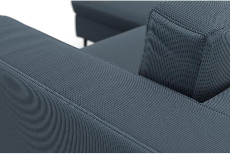 DOMO collection Hoekbank Modica compact en elegant breedte 244 L-vorm moderne uitstraling met extra brede chaise longue ook in corduroy - Foto 3